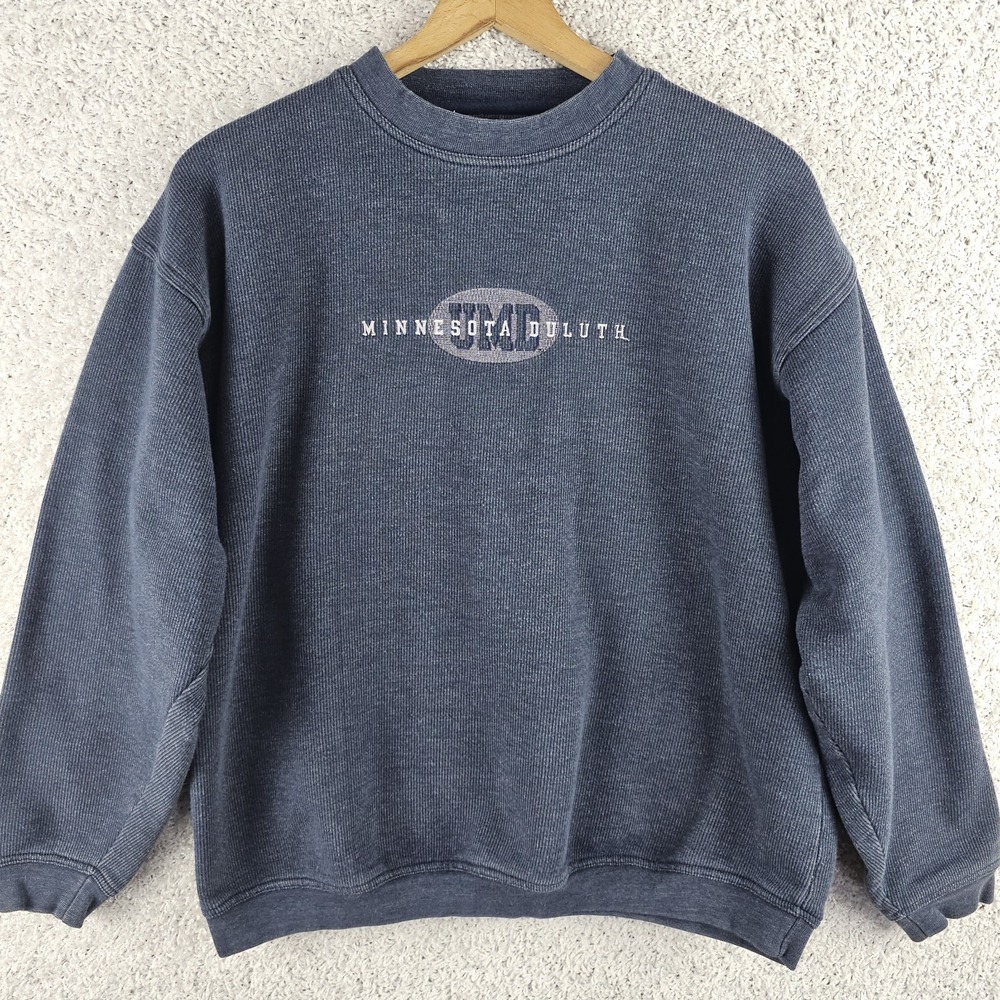 Vintage‎ 90s Jansport UMD Minnesota Duluth Blue Embroidered Sweatshirt Size XL